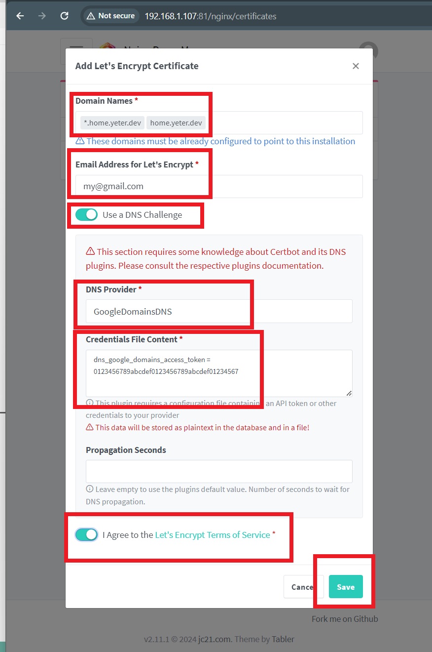 SSL Certificate configuration