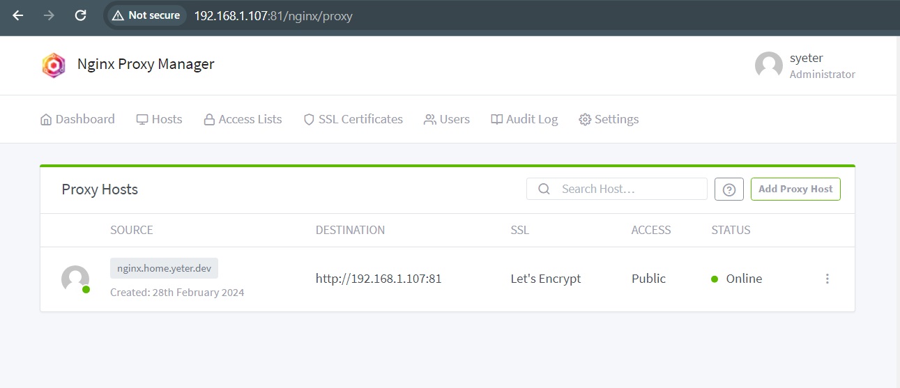 Proxy Hosts List